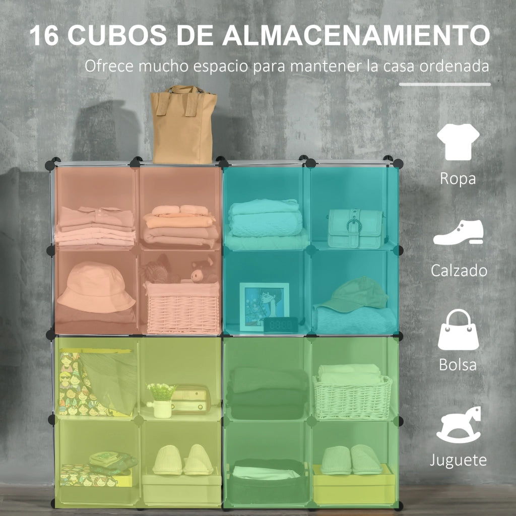 Armadio scarpe con cubi ¨C Zephmum ¨C Plastica trasparente 125x32x125 cm