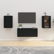 Mobili Porta TV a Parete 2 pz-Set di 2 Credenza per TV sospesa Nero 40x34,5x60 cm