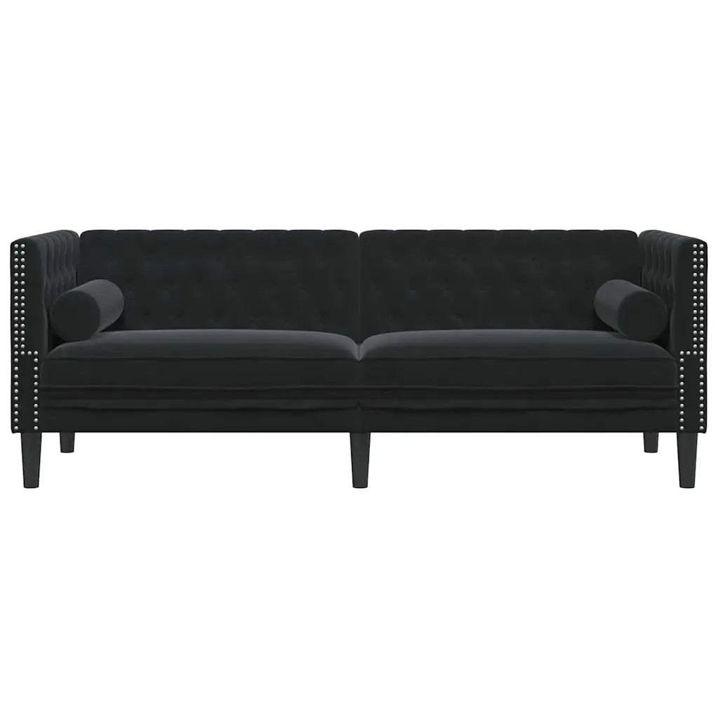 Divano Nero 194 x 74,5 x 70,5 cm Velluto