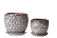 Set 4 Vasi di Ø 19 e 14 cm Damascato