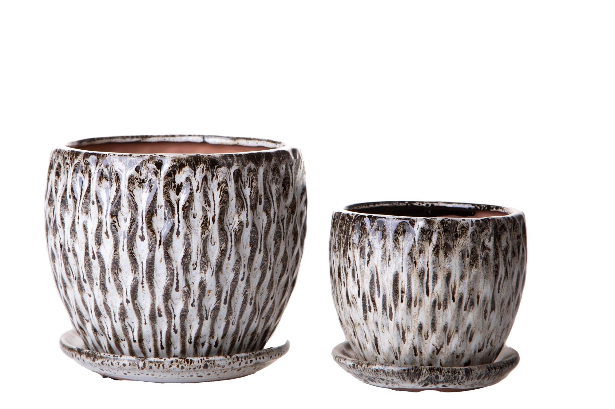 Set 4 Vasi di Ø 19 e 14 cm Damascato