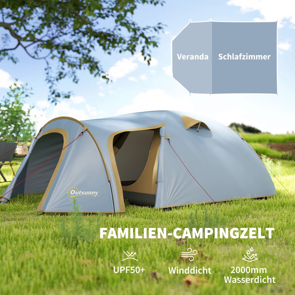 Tenda da campeggio 4 persone ¨C zephmum ¨C blu 345x240x130 cm