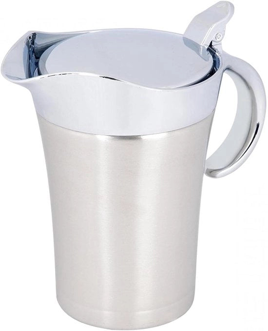 Salsiera in Acciaio Inossidabile con Coperchio, 450/750 ml - Resistentente alla Lavastoviglie - Doppia Isolazione - Grande Capacità
