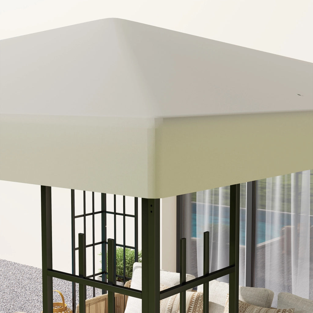 Copertura per Gazebo Pergola 298L x 298P cm in Tessuto Oxford 600D Bianco Crema