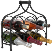 Biscottini Porta bottiglie in ferro battuto finitura nera anticata Cantinetta Offerta