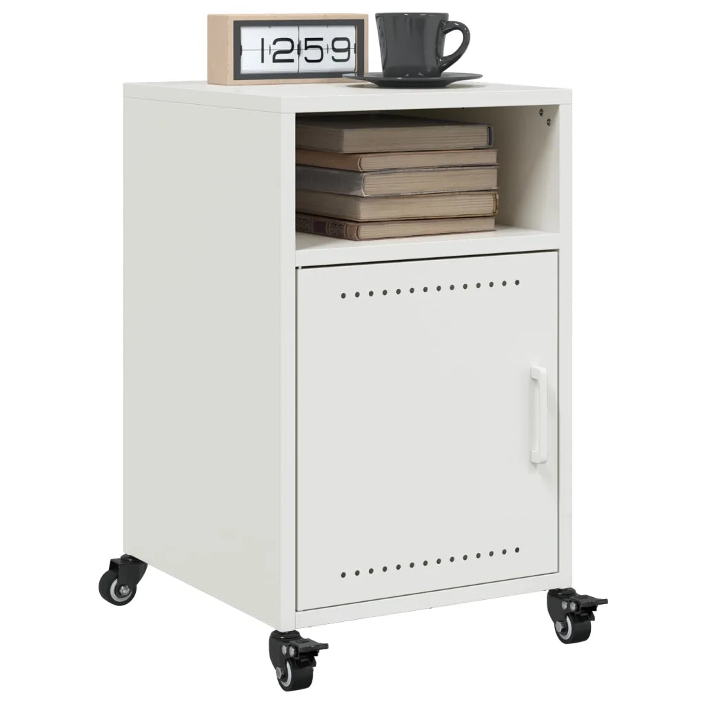 vidaXL Comodini 2 pz Bianchi 36x39x59 cm in Acciaio