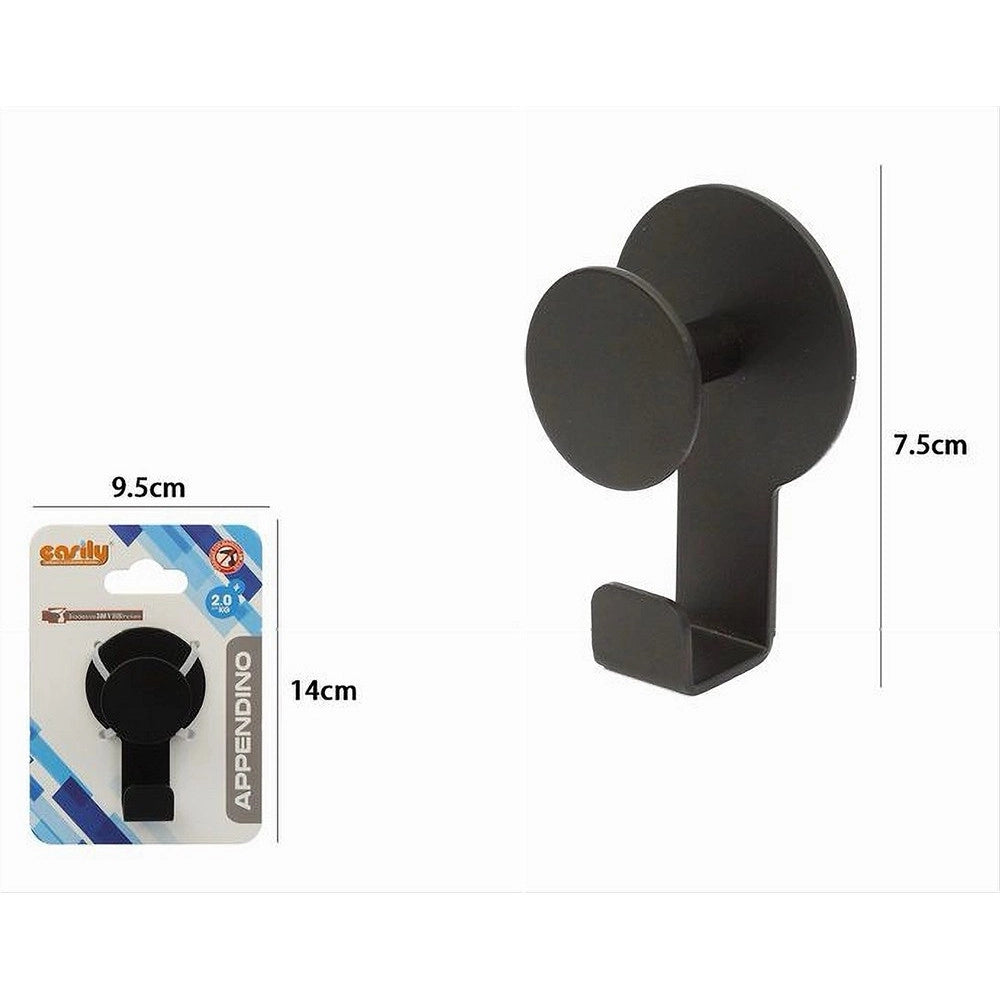 Trade Shop - Appendino Ganci Appendi Porta Asciugamano 1 Posto Doppio Bagno Casa Nero 59765 -