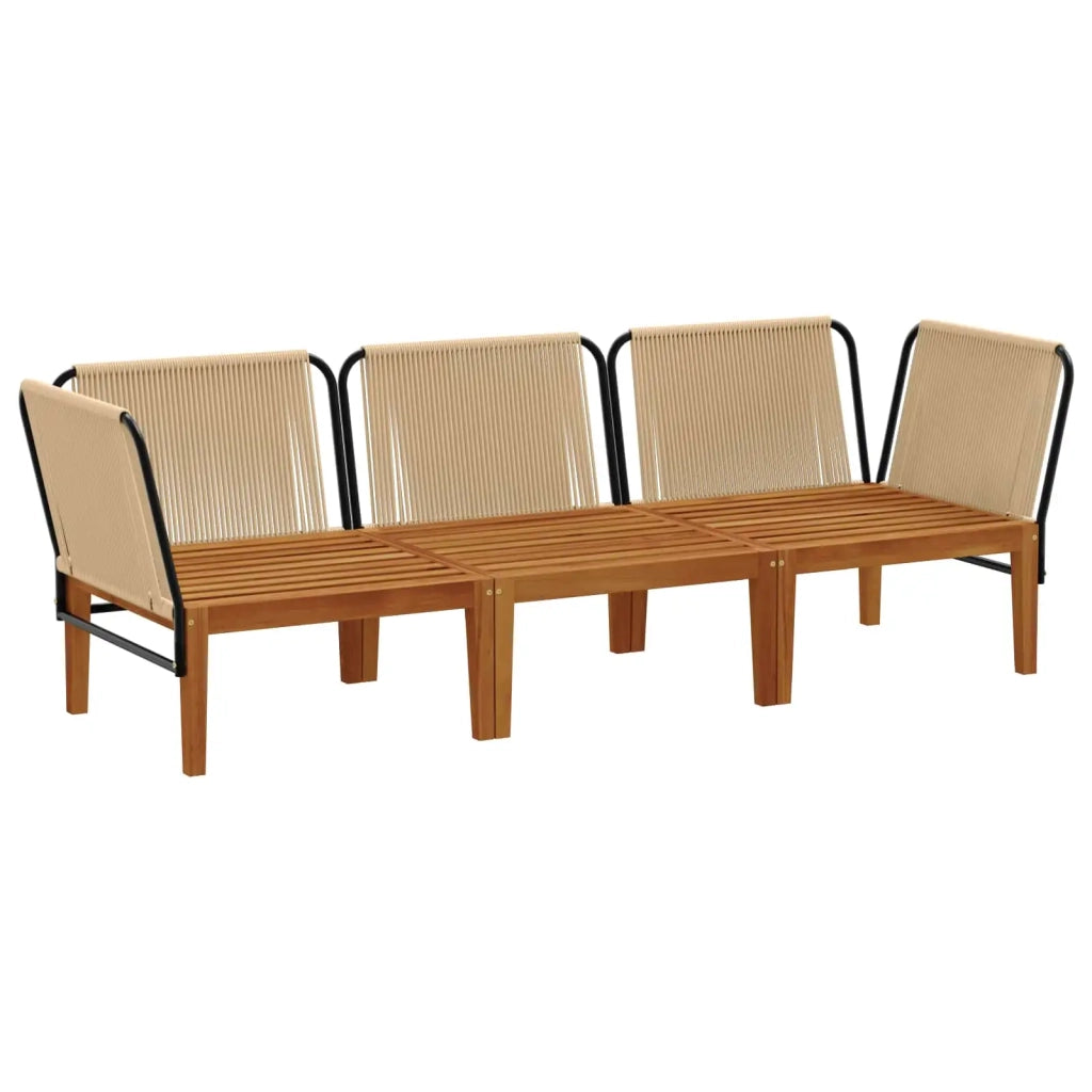 3 pcs Legno massiccio di acacia e corda Naturale 3407774