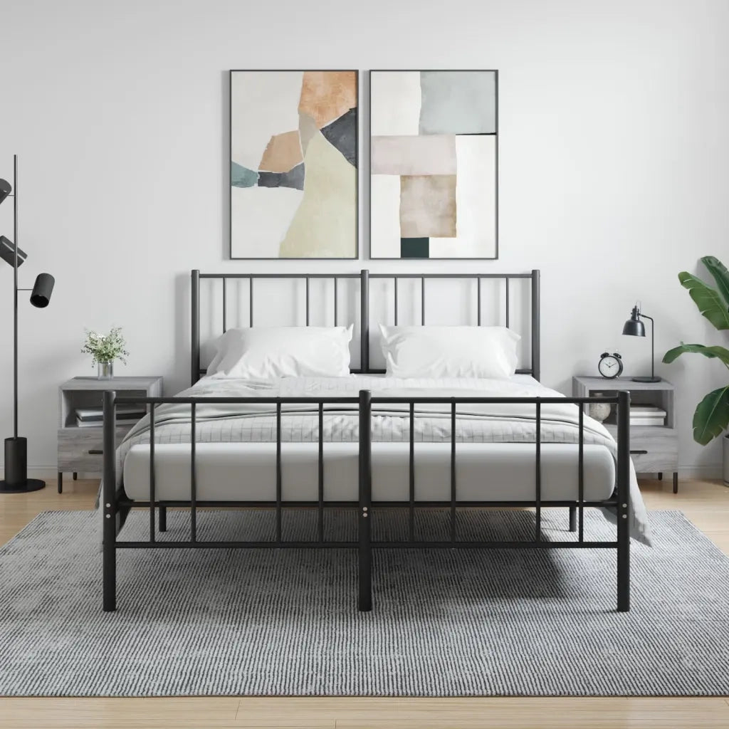 Set di 2 Comodini | Armadio da Notte | Mobiletto da notte Grigio Sonoma 40x35x47,5 cm in Legno Multistrato