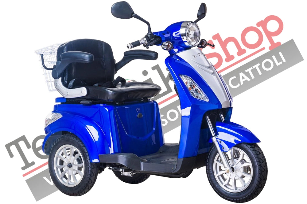 Scooter Z-TECH ZT-15-D "TRILUX PLUS" 3 RUOTE Differenziale per Disabili e Anziani -Blu