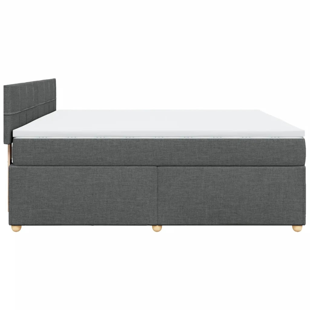 Giroletto a Molle con Materasso Grigio Scuro 180x200 cm Tessuto
