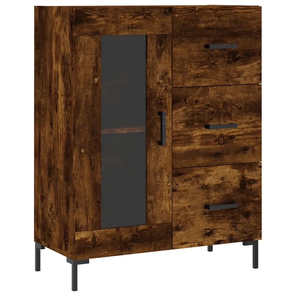Credenza Rovere Fumo 69,5x34x90 cm in Legno Multistrato 828049