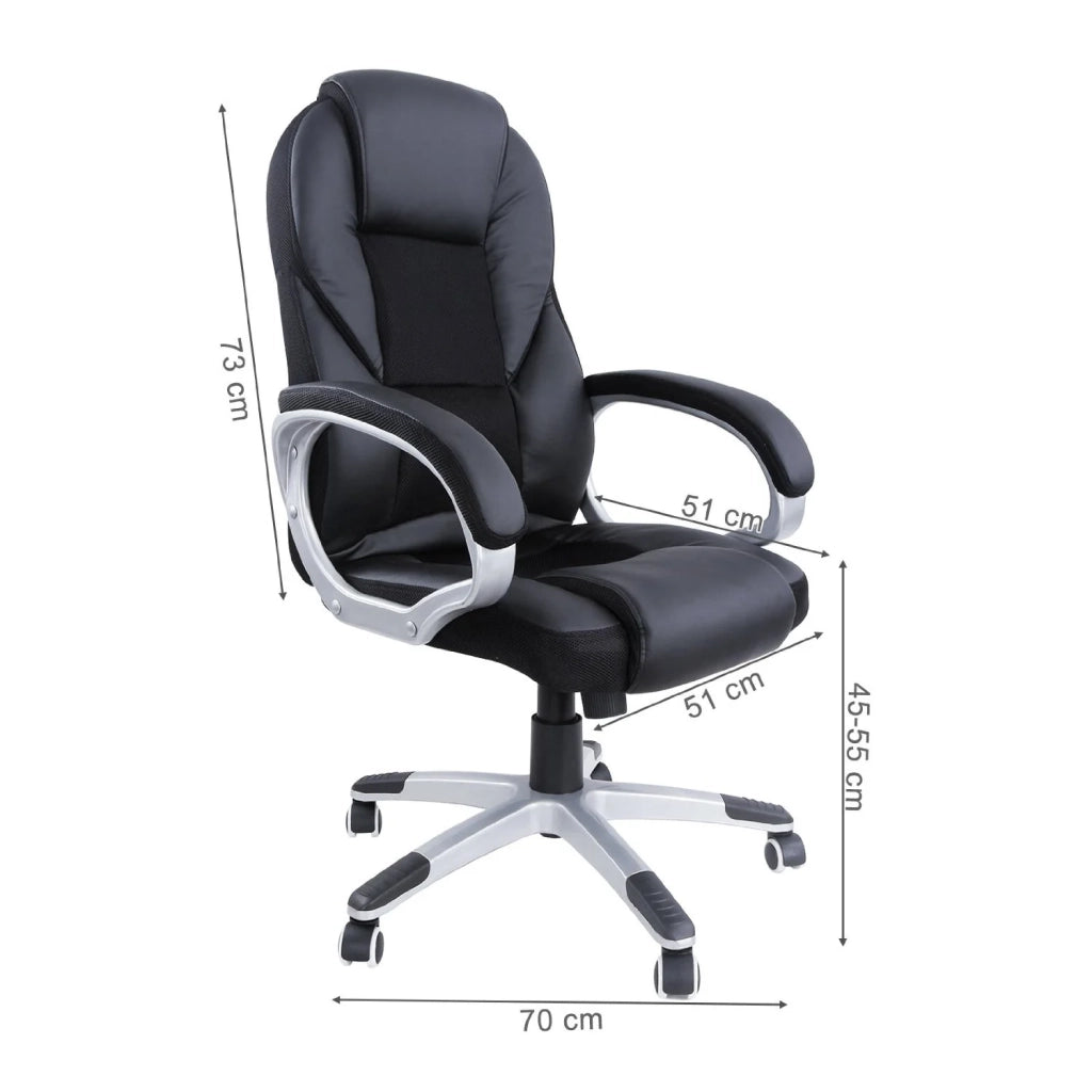 Sedia da ufficio ergonomica classica nera 150 kg max 0512009