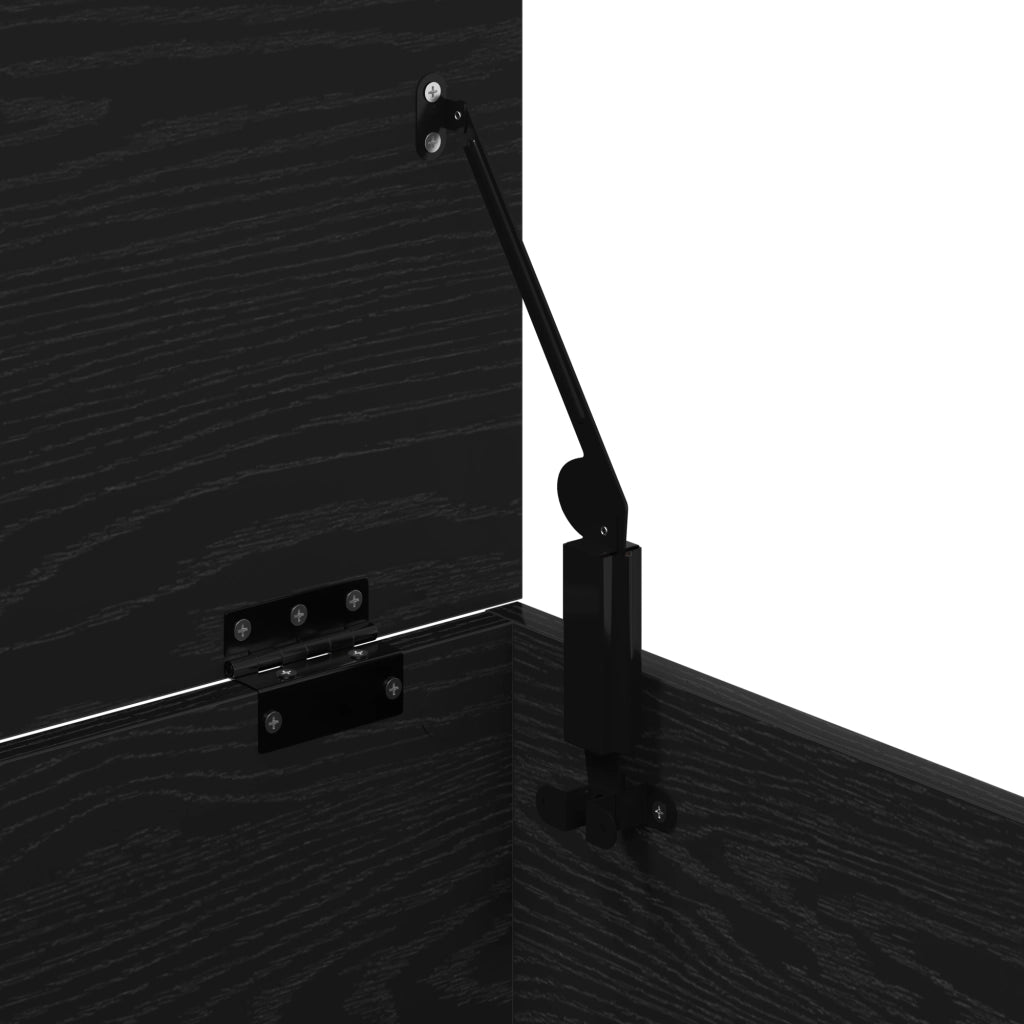 Scatola di stoccaggio  con coperchio in rovere nero 100x42x46 cm in legno ingegnerizzato