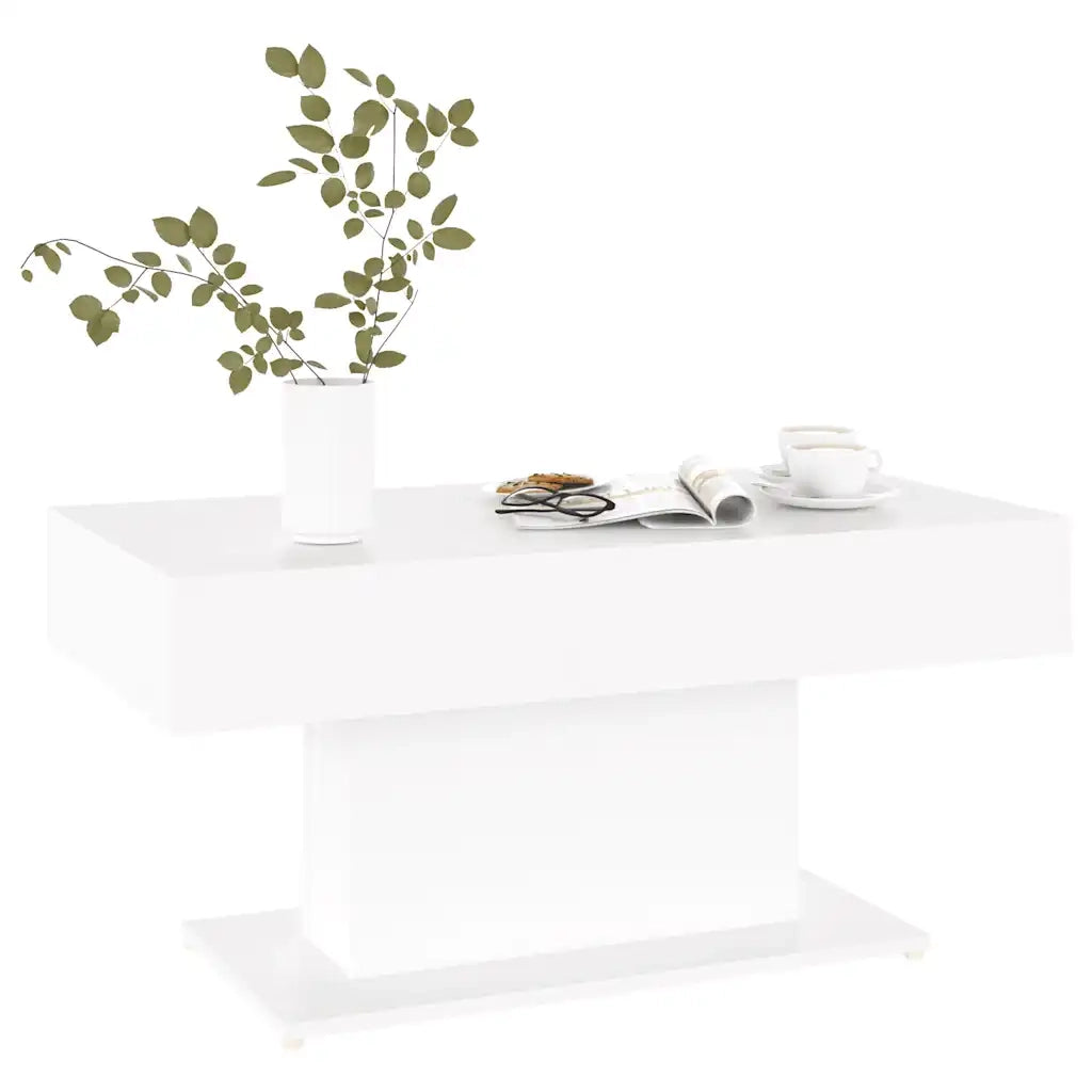 Tavolino da Salotto Bianco 96x50x45 cm in Truciolato