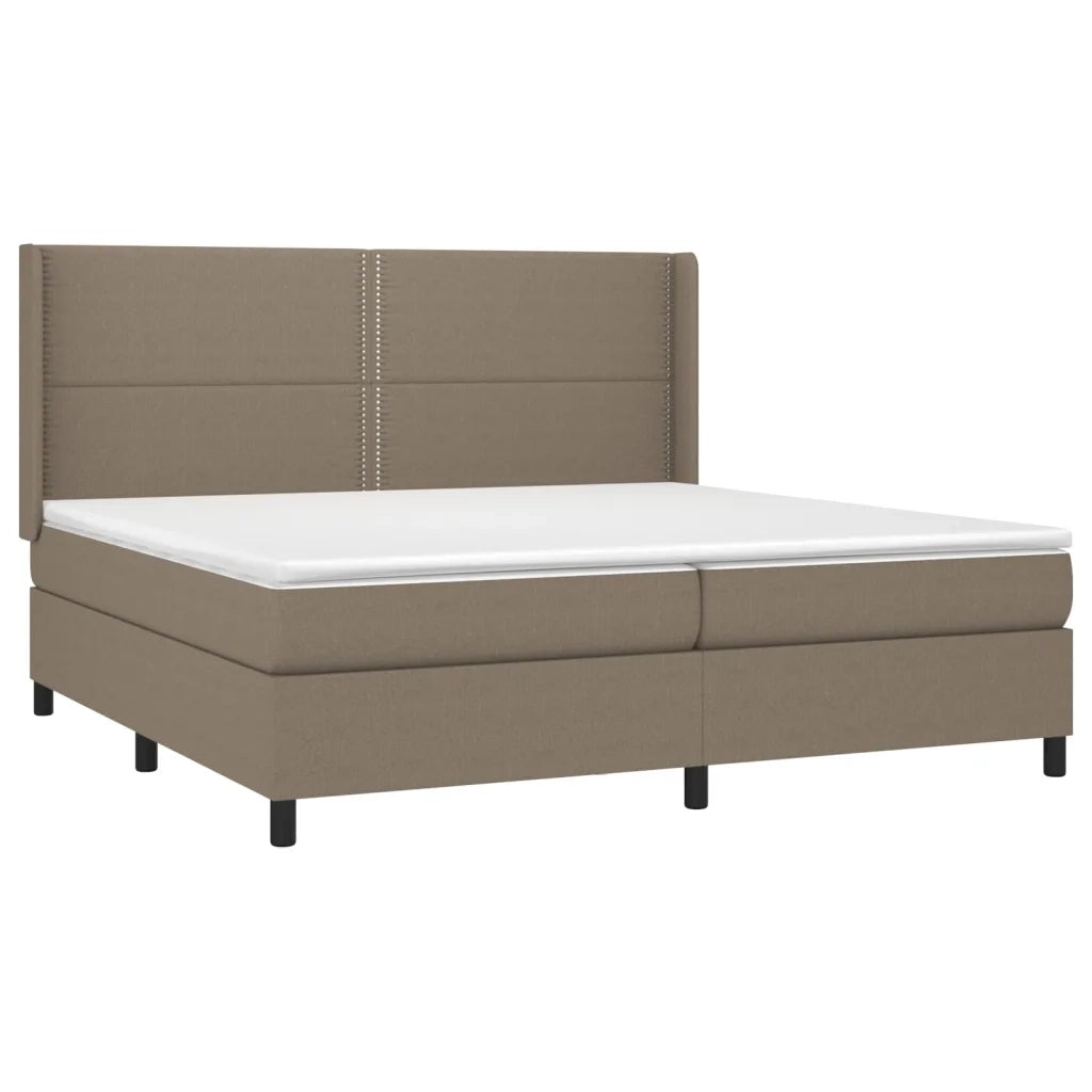 Giroletto a Molle con Materasso Tortora 200x200 cm in Tessuto 3131381