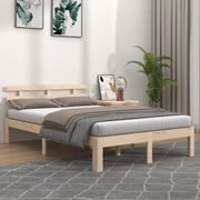 Giroletto senza Materasso-Struttura Letto Ambrato in Legno Massello 140x200 cm 152950