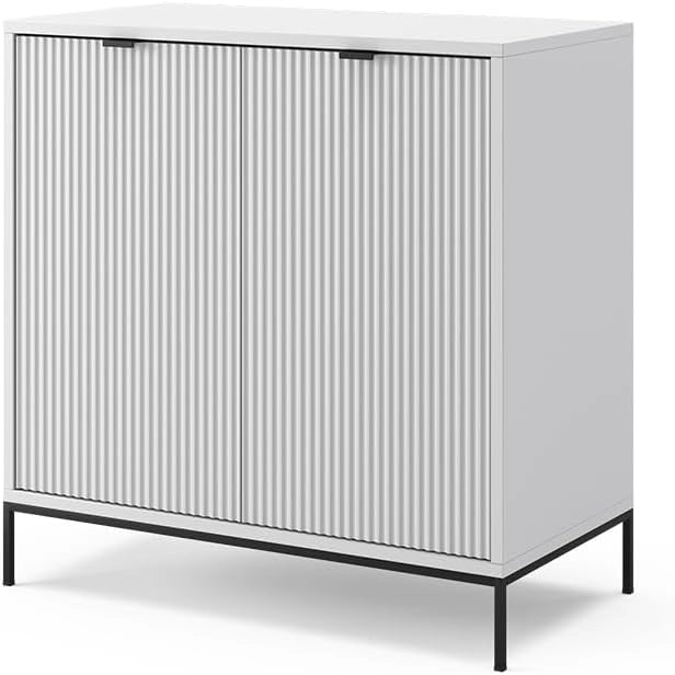 Credenza Eliza, Nero/quercia, 80 x 81.2 cm con 2 ante, Meccanismo push-to-open e superficie facile da pulire