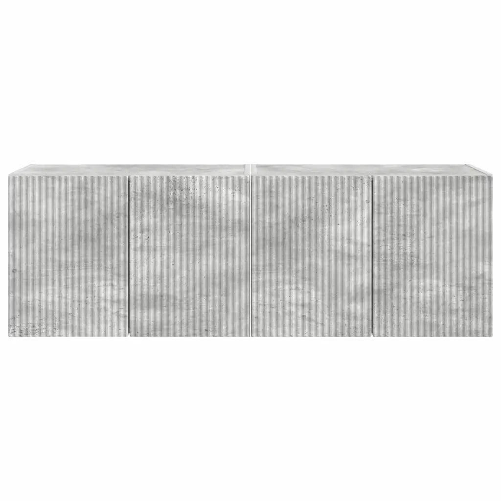 Mobile TV da parete 2 pz-Set di 2 Mobile TV a Muro-Credenza TV Grigio cemento 59,5 x 31 x 40 cm