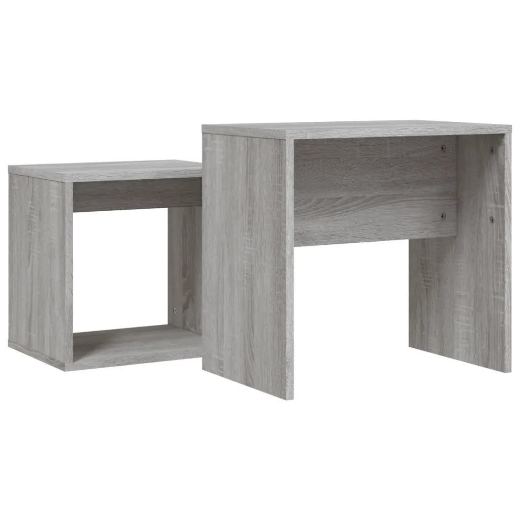 2 pz Tavolini salotto | Tavolino da caff¨¨ | Tavolino da Soggiorno Impilabili Grigio Sonoma Legno Multistrato