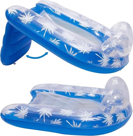 Hangmat per Bambini con Rete - Opaca - Inflabile - Semi Sommersa - Galleggiante - Blu