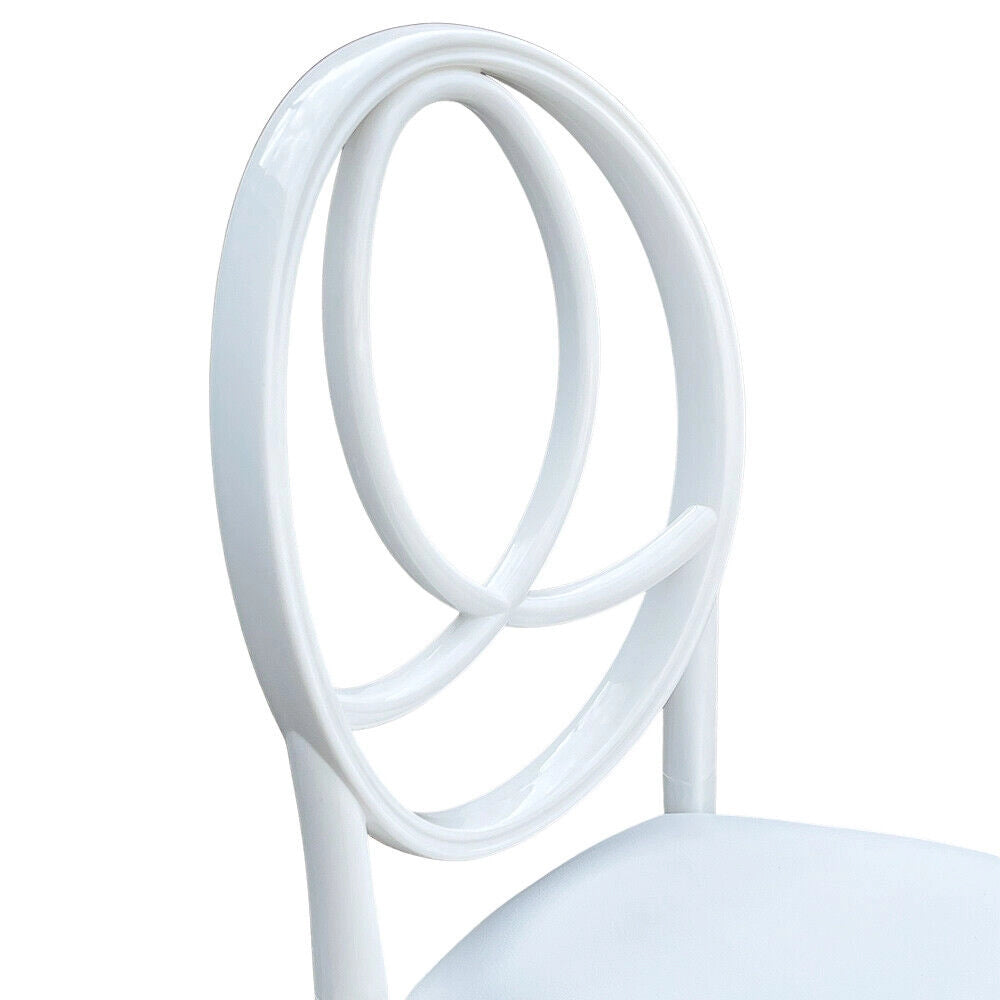 Sedia bianca con cuscino similpelle new phoenix in plastica monoblocco