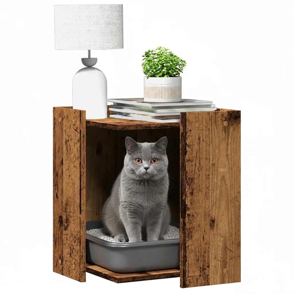 Recinto Lettiera Gatti Grigio Sonoma 60x40x40 cm in Truciolato 857749
