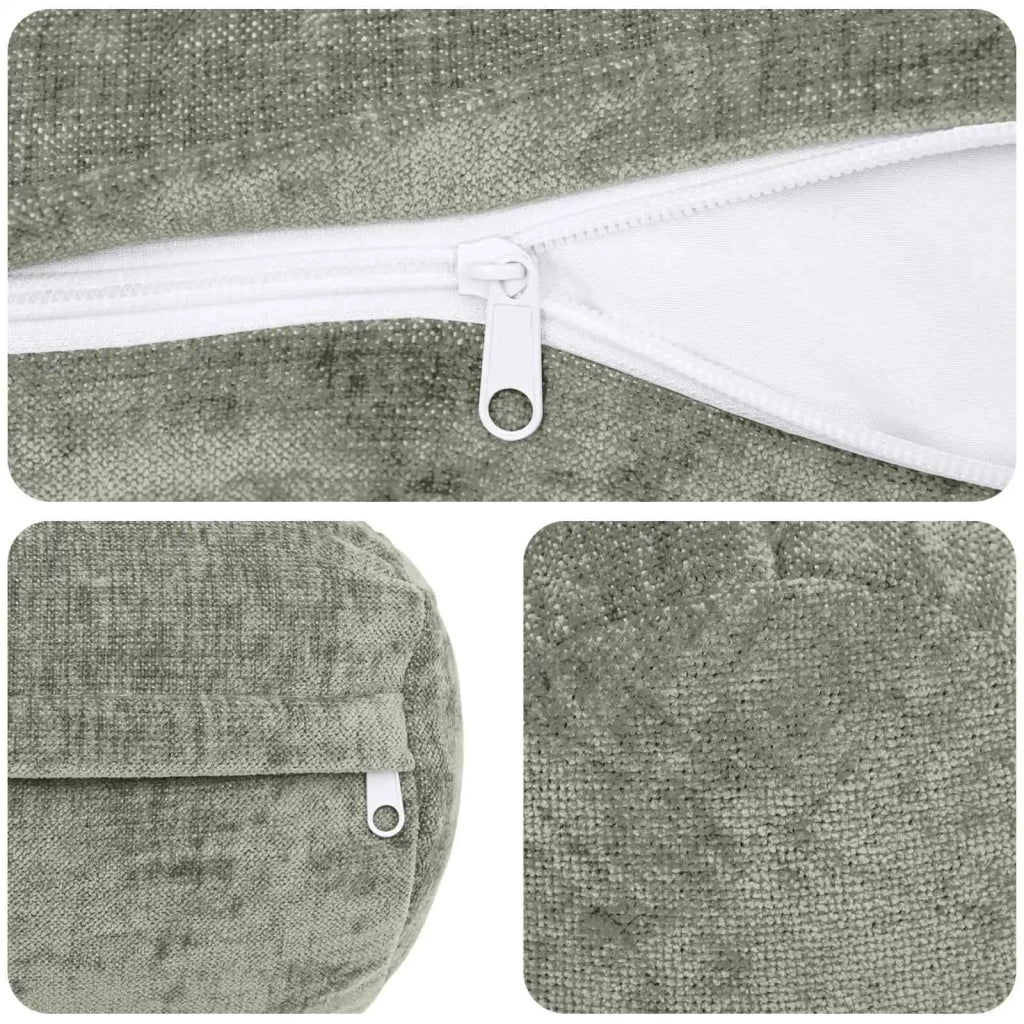 Federa 6 pz HEERLEN Verde Ø 15 x 40 cm Tessuto Chenille 923288