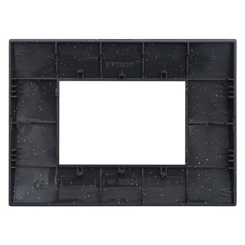 Placca Plastica Serie Venus 3P Colore Nero Brillante Compatibile Con Vimar Arke