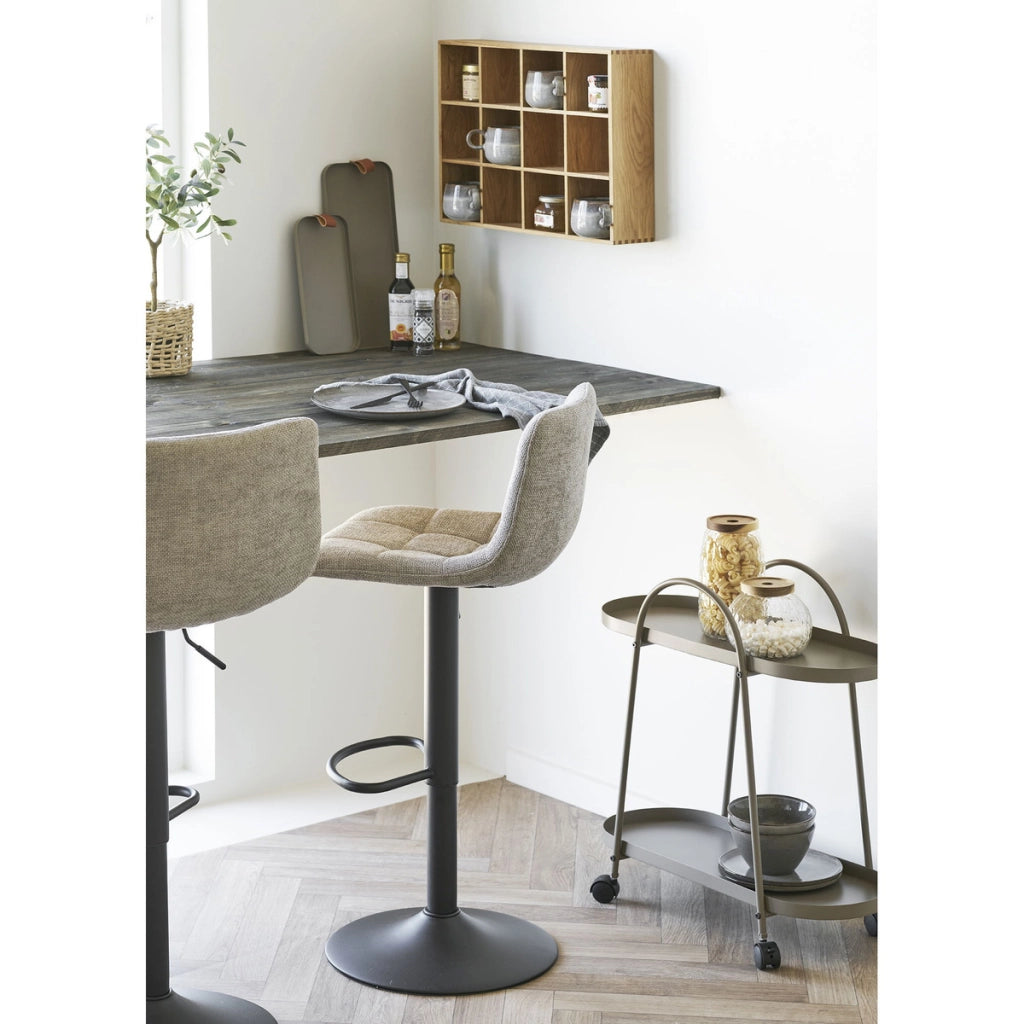 Set di 2 Sgabelli Alti Middelfart, Beige, Poliestere, 43x45x108 cm