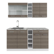Vicco Cucina completa Grigio prezioso/bianco 160 cm , PL Marmo