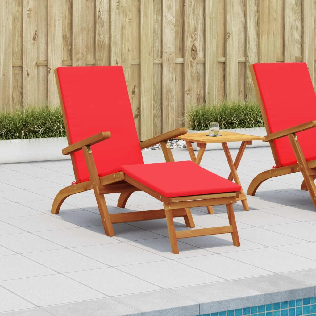 Lettino Prendisole | Sdraio da giardino | Lettino da sole reclinabile e pieghevole 2 pz Rosso