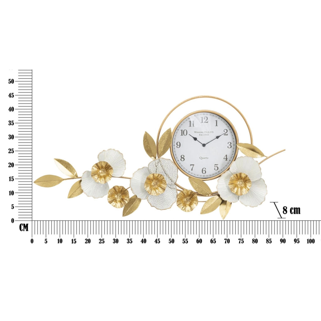Orologio da Parete VKH282, Oro, Metallo, 92,5x8x45,5 cm