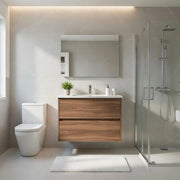 Composizione mobile bagno sospeso con cassetti cm 80 mod. ELEGANCE - Noce