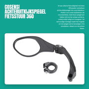 Specchio per bicicletta 360° regolabile - specchio per guidatore - diametro 22,2 mm - costruito in ABS - resistente e duraturo - riflettore per bicicletta