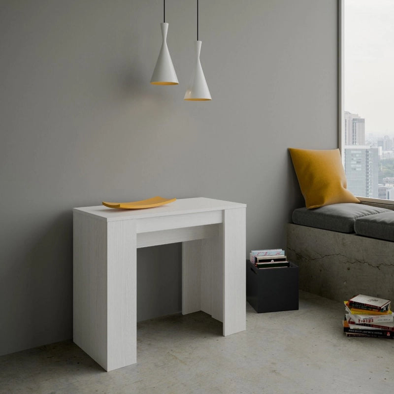 Consolle allungabile 90x48/204 cm Basic Small - Bianco Frassino