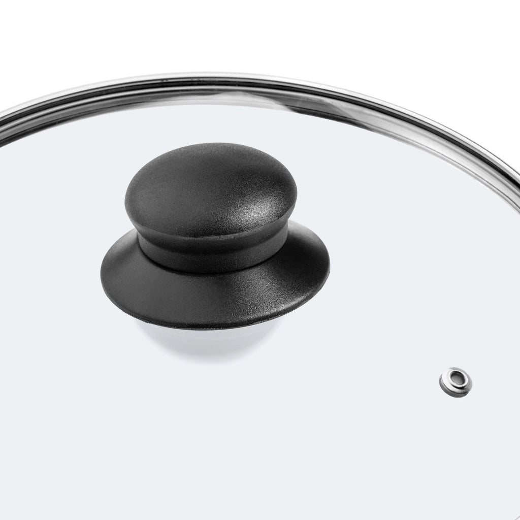Coperchio in vetro KADAX da 24 cm, universale, resistente al calore.