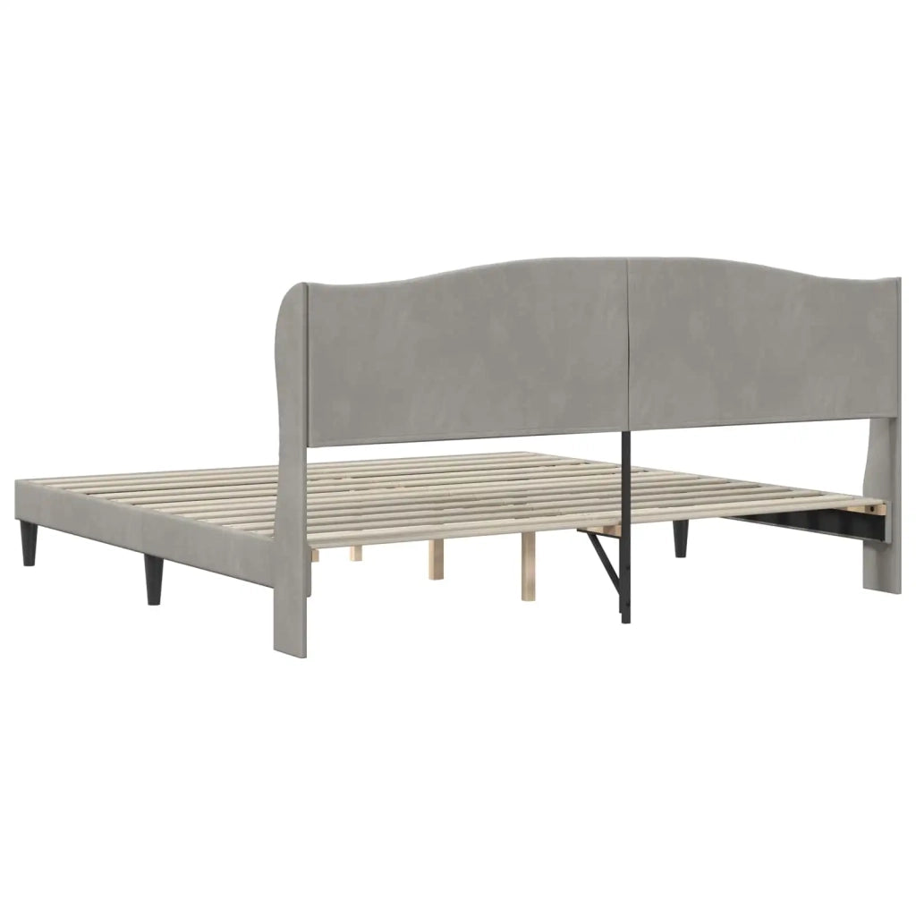 Struttura del letto Grigio Chiaro 200 x 200 cm Velluto 42027941