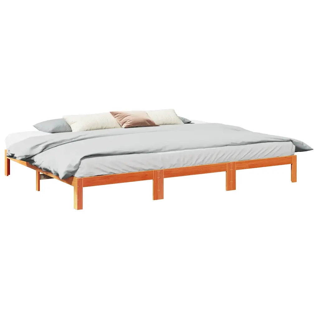 Giroletto Familiare senza Materasso-Struttura Letto Marrone Cera 240x200 cm