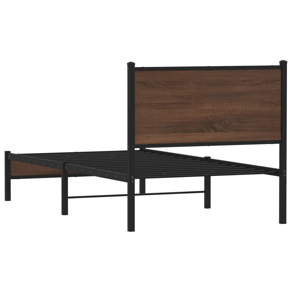 Giroletto senza Materasso in Metallo Rovere Marrone 90x190 cm