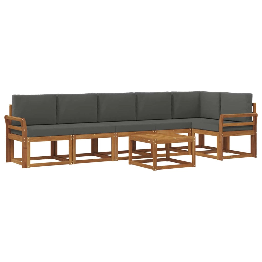 Set di divani da esterno con cuscino 7 pcs Naturale e Antracite 3366500