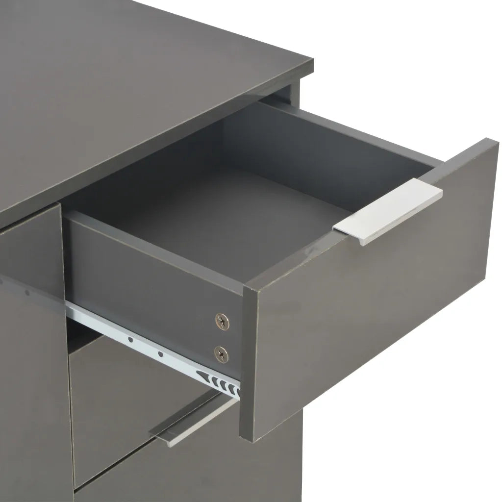 Credenza | Madia | Buffet da pranzo | Armadio da pranzo Grigio Lucido 107x35x80,5 cm