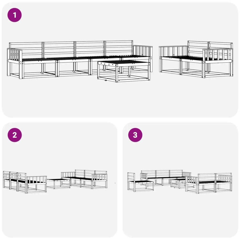 Set di divani da esterno 7 pcs Bianco 3386088