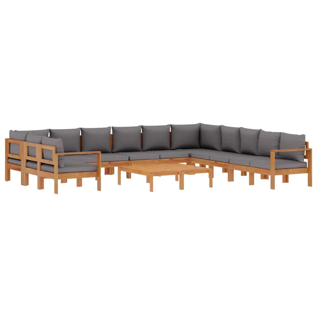 Set Divano Giardino 9 pz con Cuscini Legno Massello di Acacia