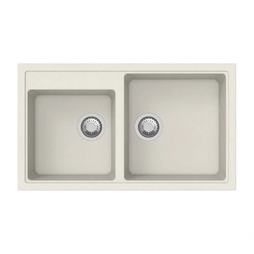 Lavello 86 cm da incasso in sintetico effetto granito due vasche - Avena