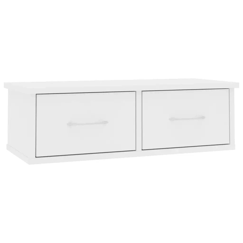 Scaffale con Cassetti a Parete Bianco 60x26x18,5 cm Multistrato 800585