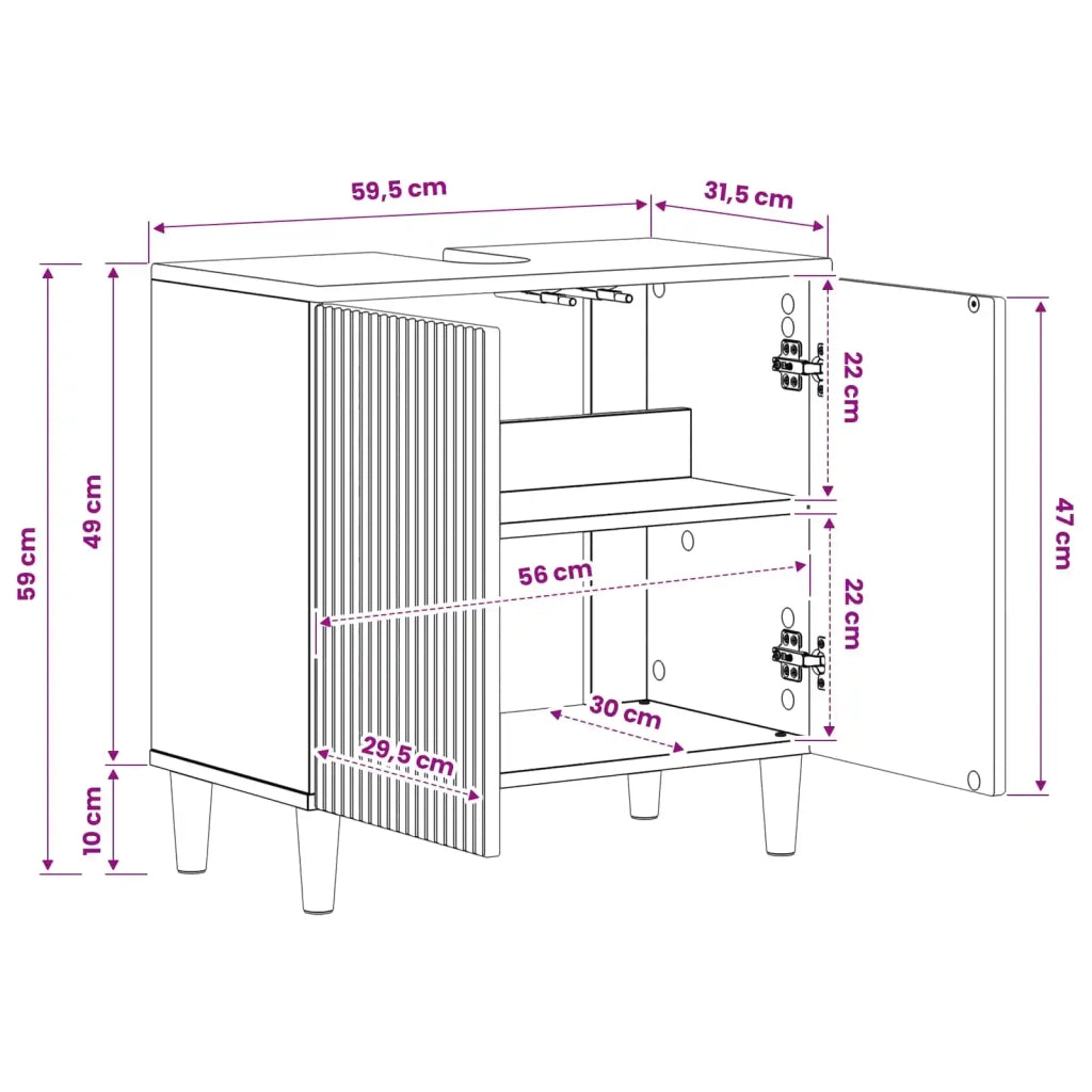 Armadio per Lavabo da Bagno ARNHEM Legno antico 896573