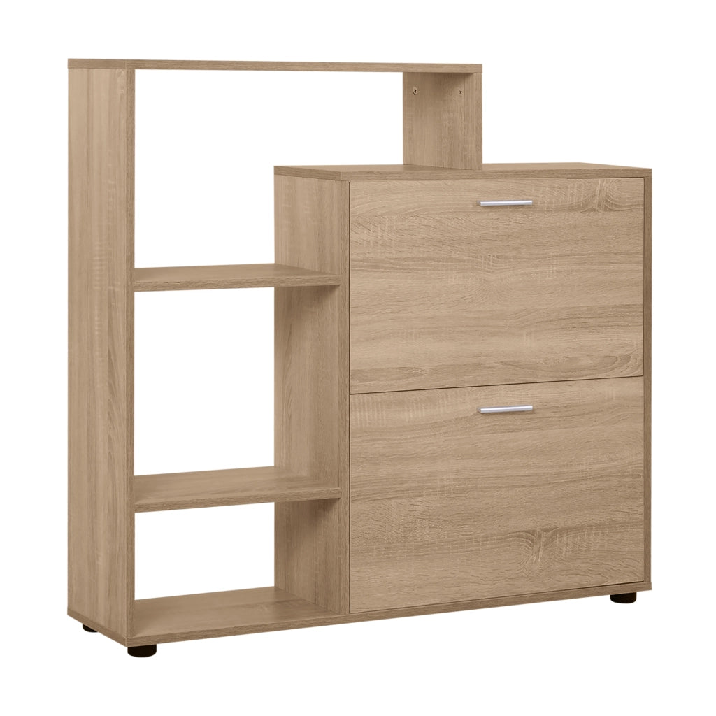 Scarpiera con Ripiani e Cestini ¨C zephmum ¨C Legno 101.5x25.5x98cm
