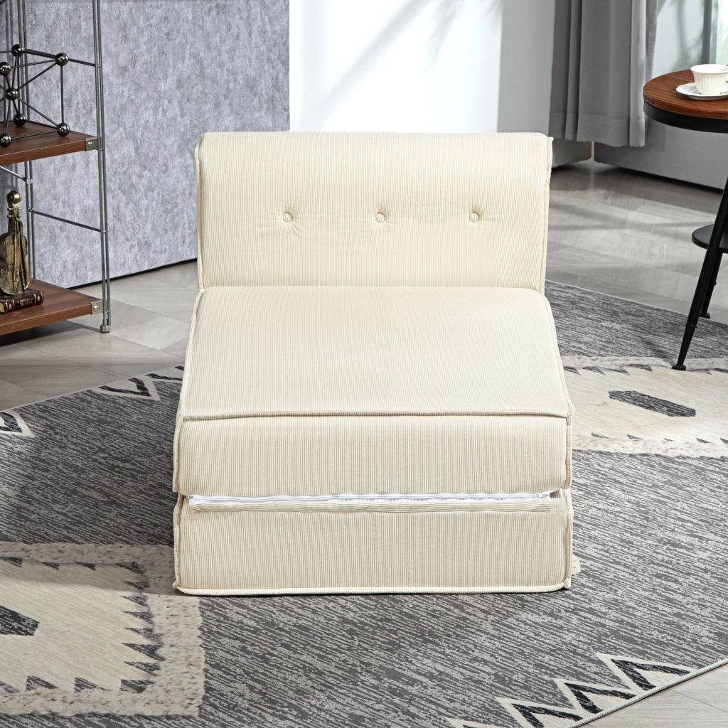Letto Divano Pieghevole Imbottito ¨C Zephmum ¨C Bianco 90x200