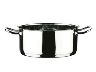 CASSERUOLA 2 MANICI IN ACCIAIO INOX 18/10  cm.24 lt.5